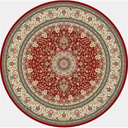 Dynamic Rugs Ancient Garden 5 ft. 3 in. Round 57119-1414 Rug - Red/Ivory ANR5571191414